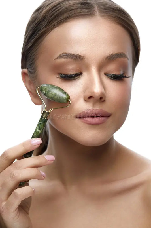 Set rouleau en jade naturel + outil Gua Sha