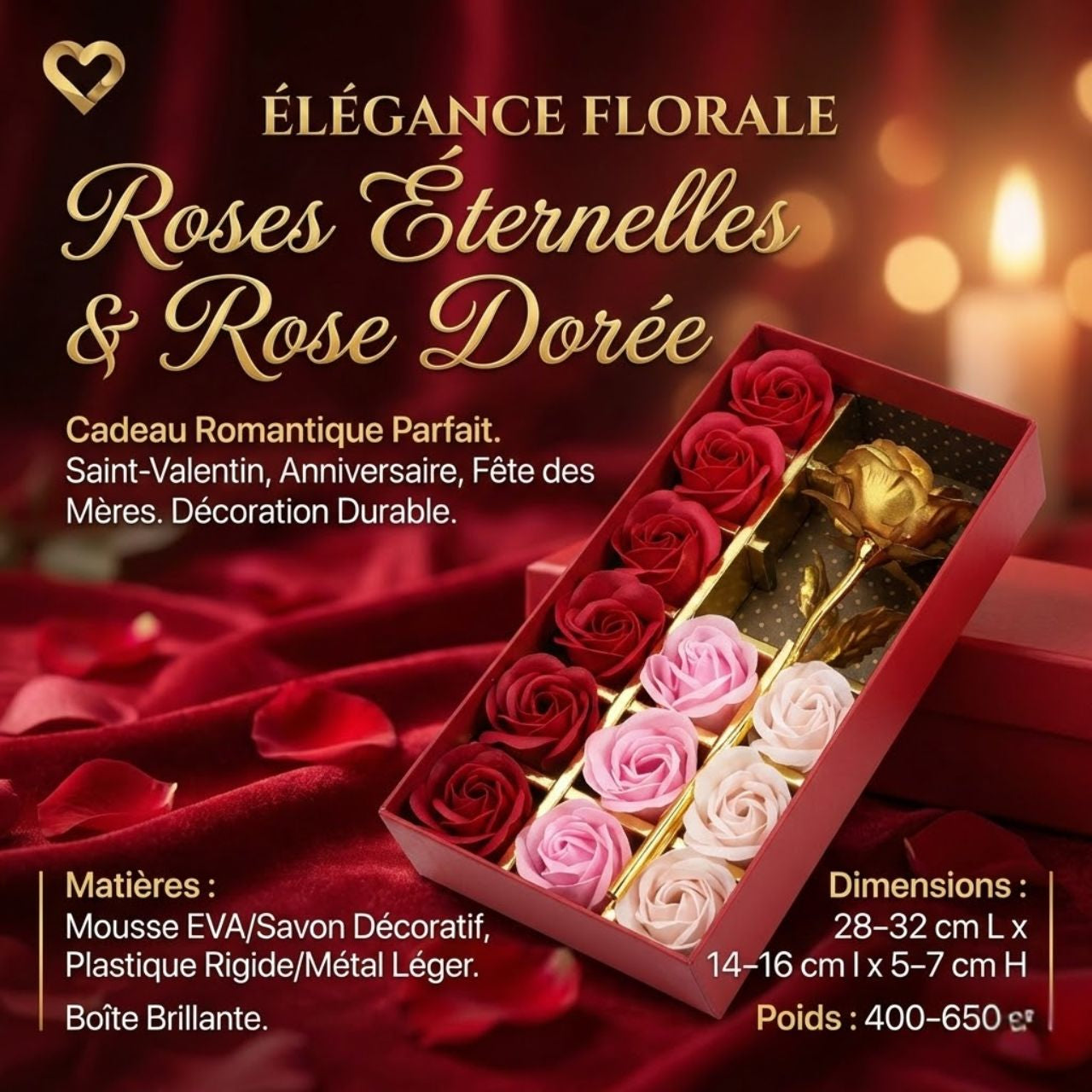 Boîte cadeau avec  fleurs