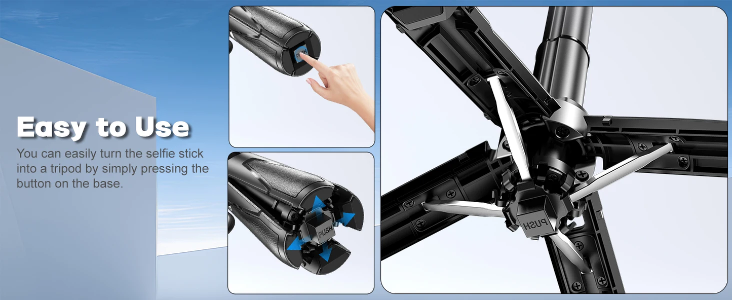 Mini Telescopic Selfie Stand 3 in 1