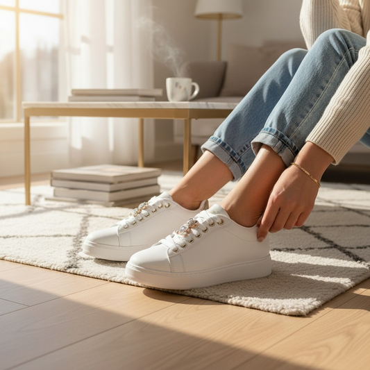 Baskets  – Nouvelle Collection Mars 2026 – Blanc & Or