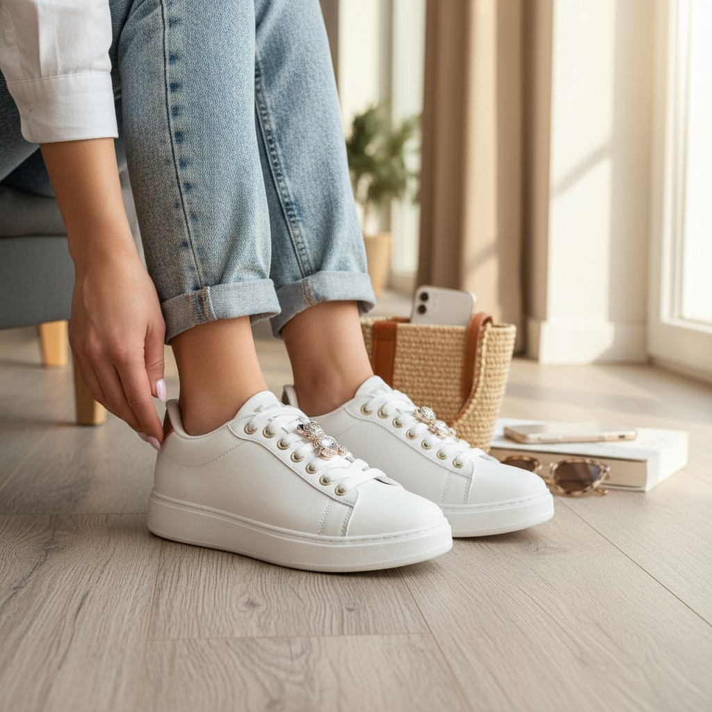 Baskets  – Nouvelle Collection Mars 2026 – Blanc & Or