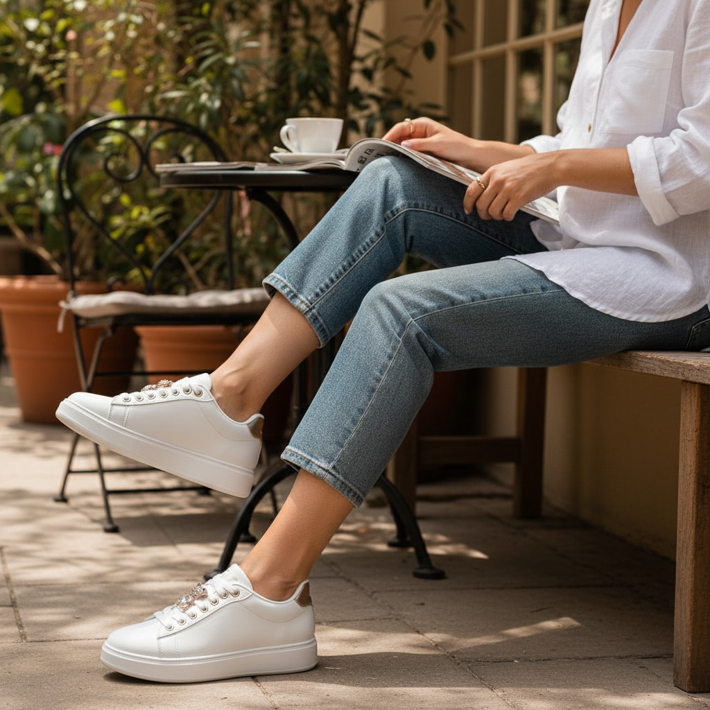 Baskets  – Nouvelle Collection Mars 2026 – Blanc & Or