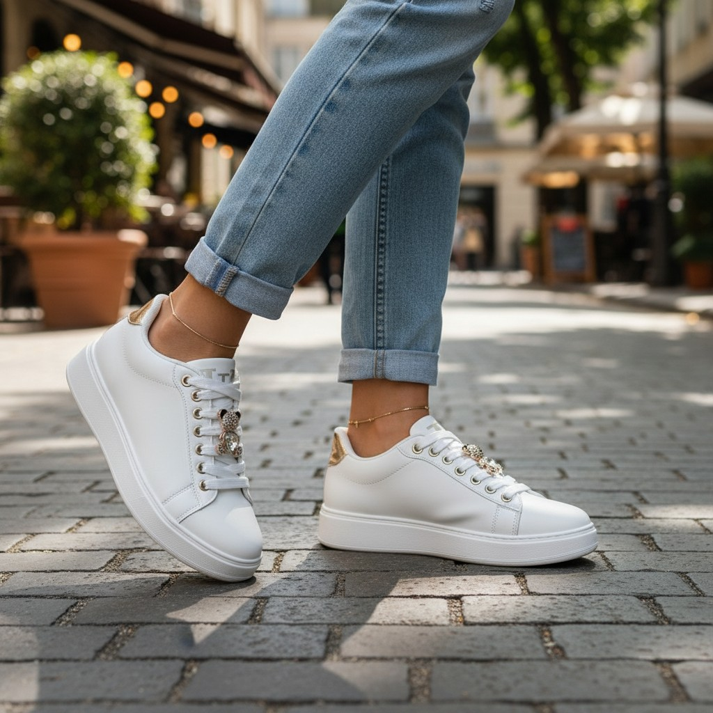 Baskets  – Nouvelle Collection Mars 2026 – Blanc & Or