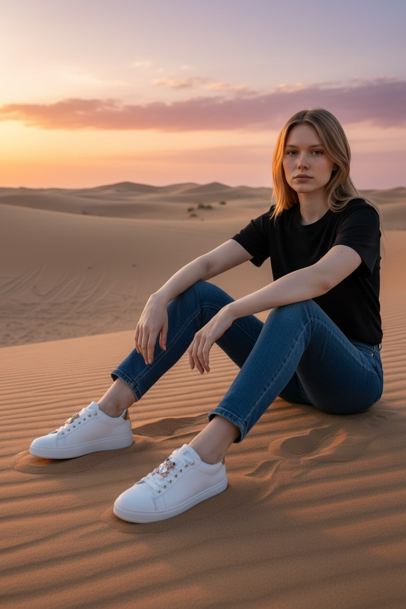 Baskets  – Nouvelle Collection Mars 2026 – Blanc & Or