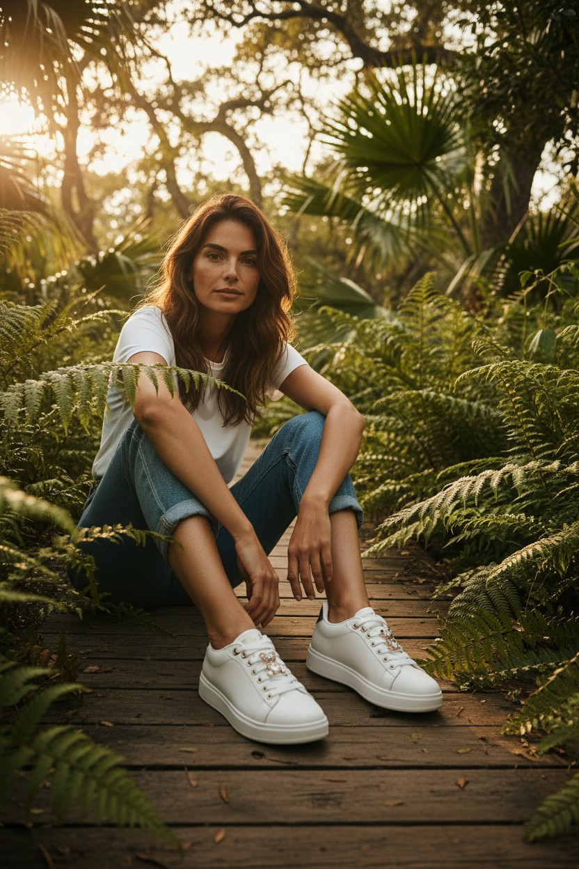 Baskets  – Nouvelle Collection Mars 2026 – Blanc & Or