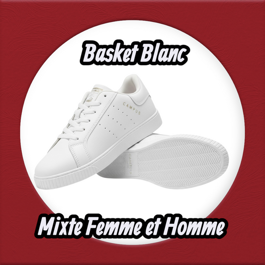 Baskets Blanches Mixtes "Campus" – Design Minimaliste & Confort Durable