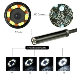 Caméra Endoscopique Android 3 en 1 de 7mm pour Inspection – Longueur 1 m câble Regide