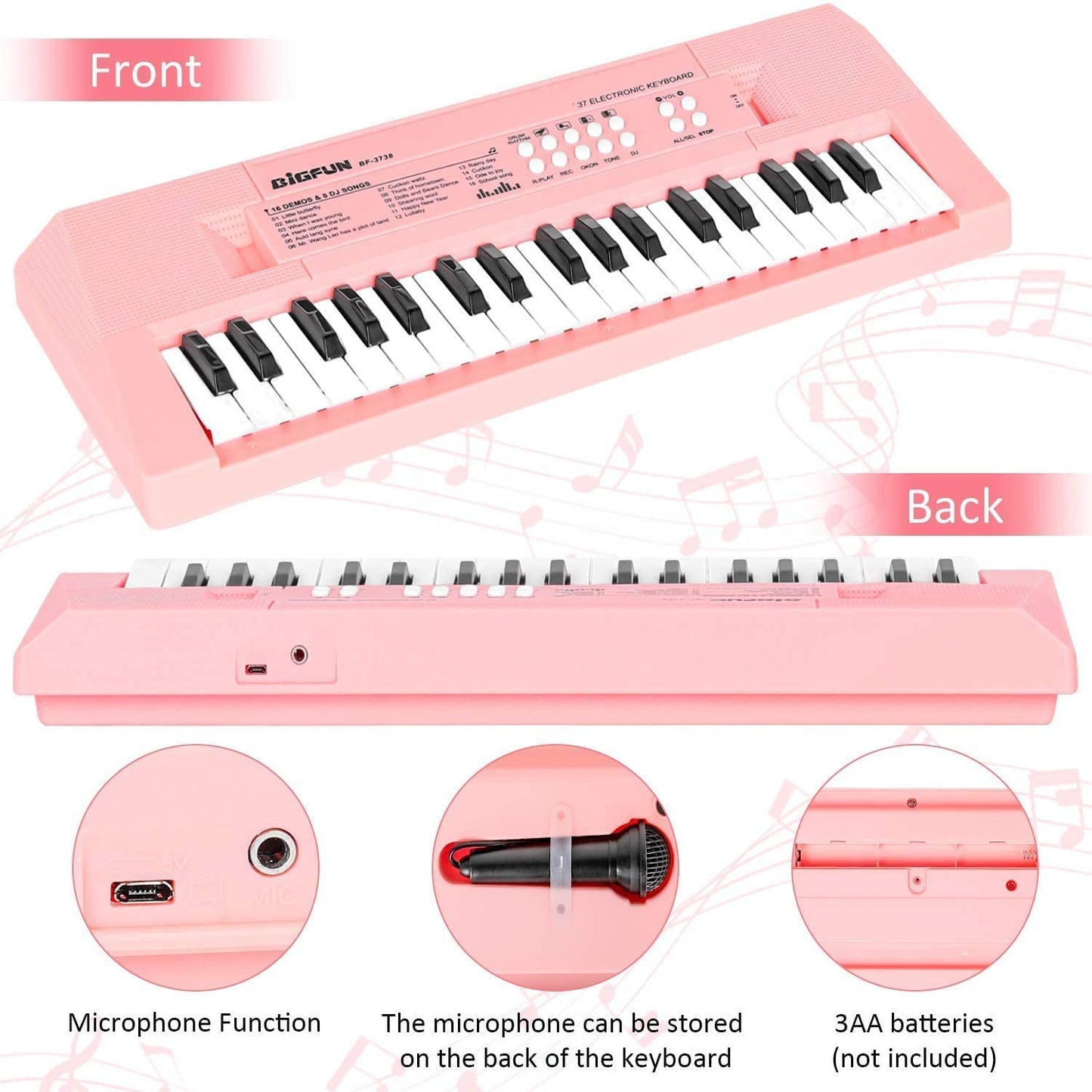 Clavier de piano pour enfants 37 touches