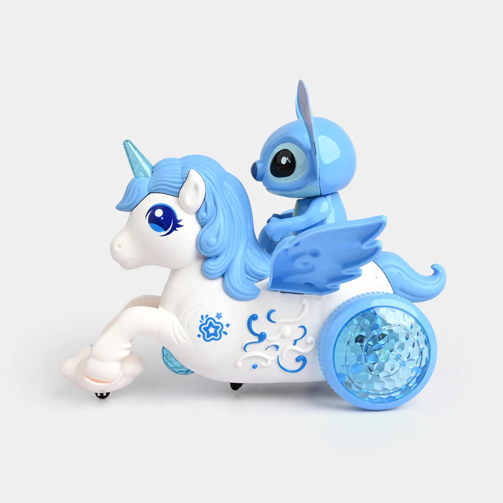 Jouet de stitch montée sur une licorne