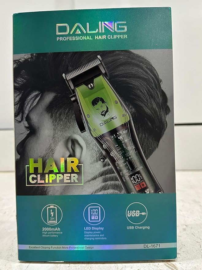 Daling DL-1579 Tondeuse à Cheveux Rechargeable Titane LED