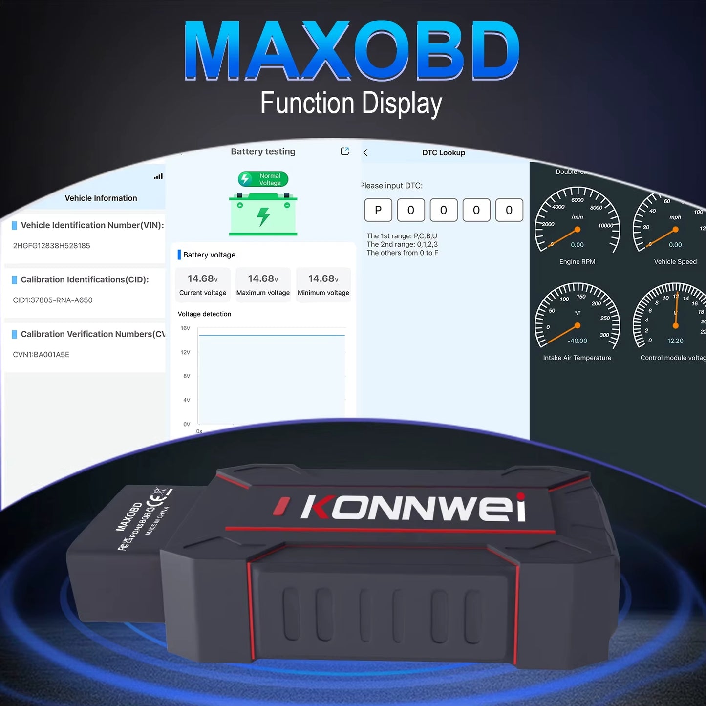 KONNWEI MAXOBD Bluetooth 5.2 OBDII voiture système complet Diagnostic