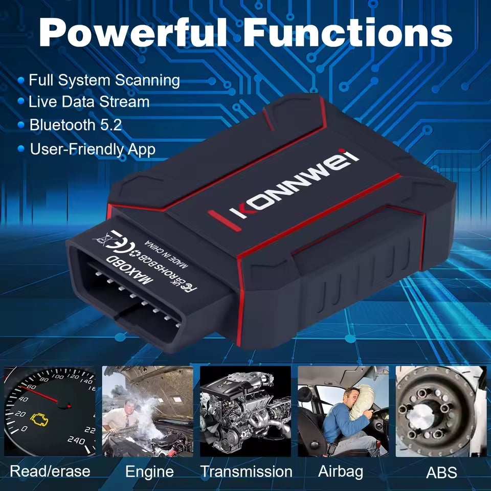 KONNWEI MAXOBD Bluetooth 5.2 OBDII voiture système complet Diagnostic