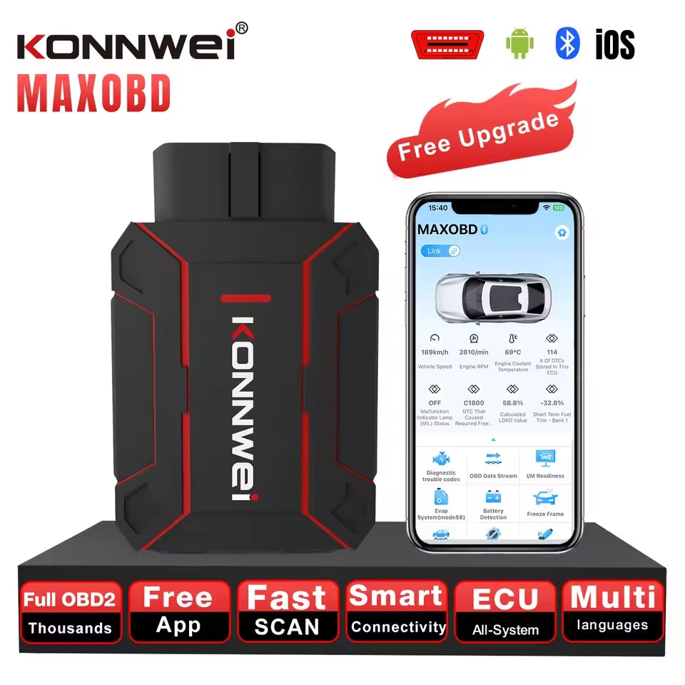 KONNWEI MAXOBD Bluetooth 5.2 OBDII voiture système complet Diagnostic