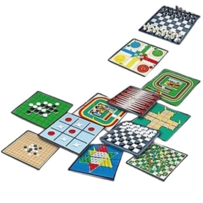jeux de société 12 en 1 comprenant, dames, Échec,Backgammon,Parchis