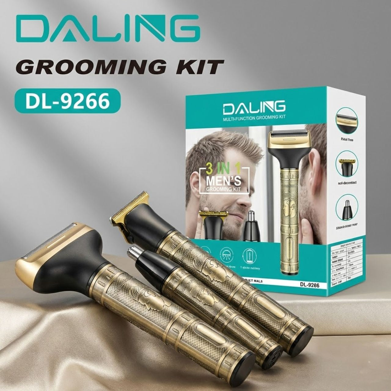 DALING DL-9267 3-In-1 Rechargeable Hair Clipper
