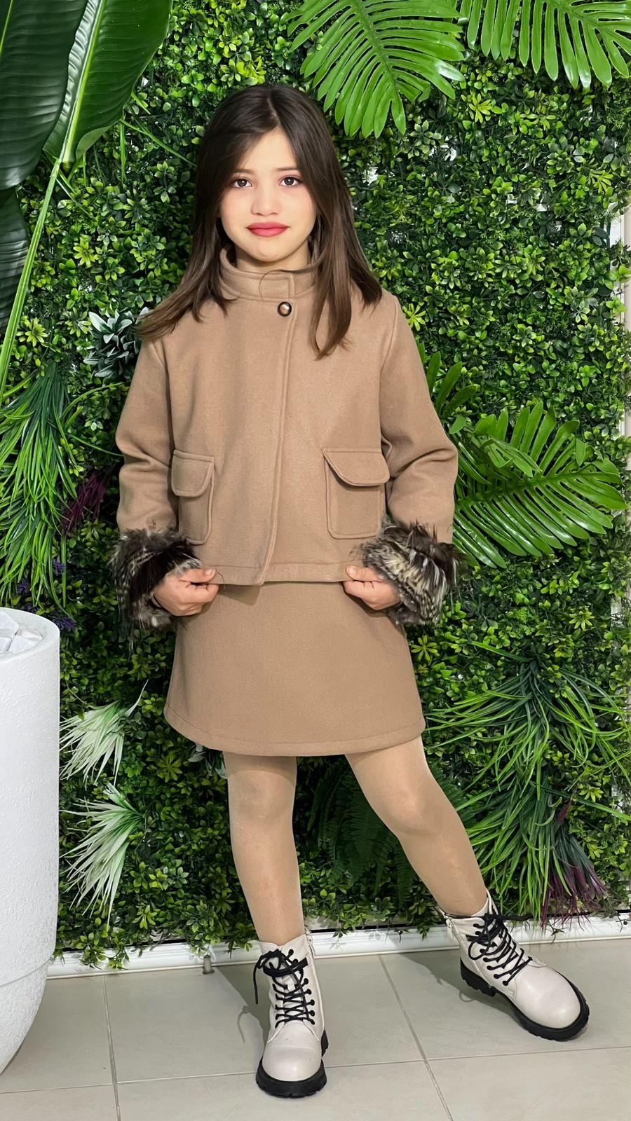 ENSEMBLE FILLE 3 PIECES ROBE AVEC PULL ET VESTE