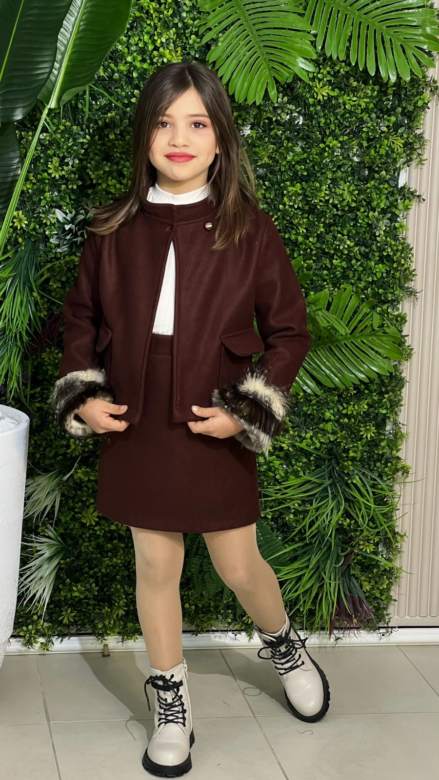 ENSEMBLE FILLE 3 PIECES ROBE AVEC PULL ET VESTE