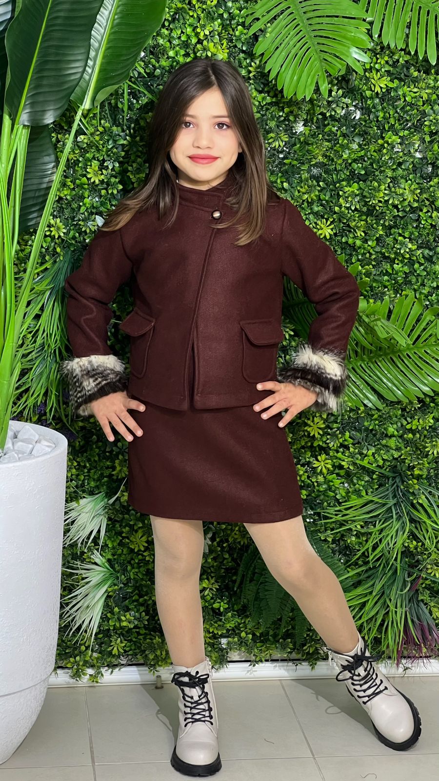 ENSEMBLE FILLE 3 PIECES ROBE AVEC PULL ET VESTE
