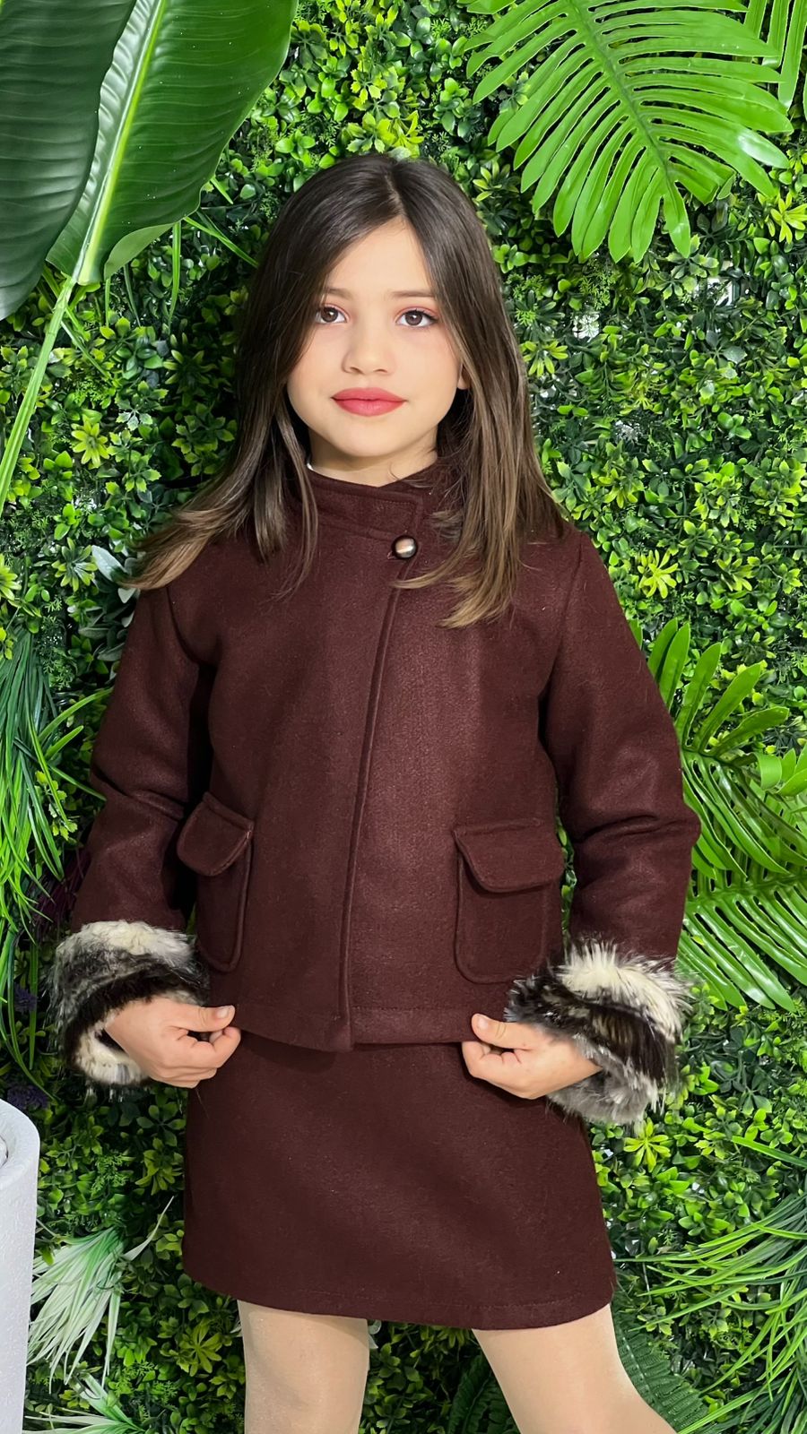 ENSEMBLE FILLE 3 PIECES ROBE AVEC PULL ET VESTE