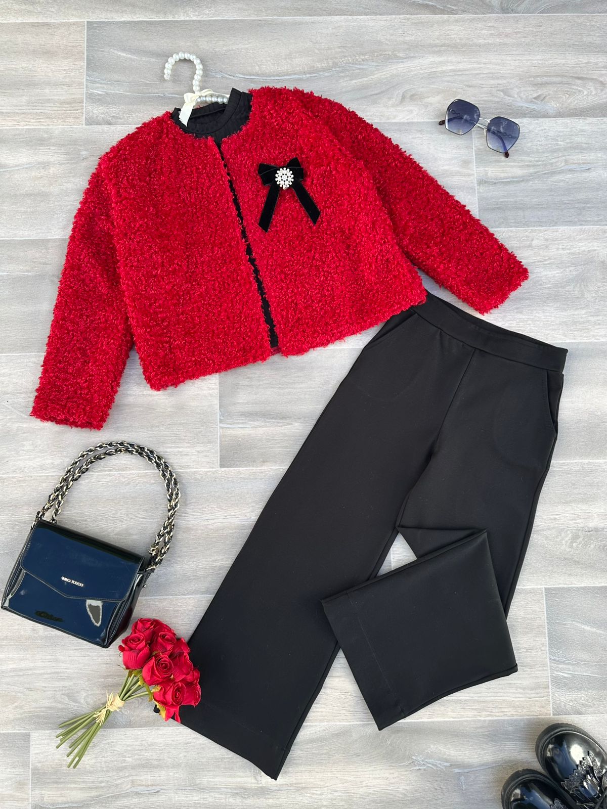 SET FILLE 3 Pièces veste pull pantalon