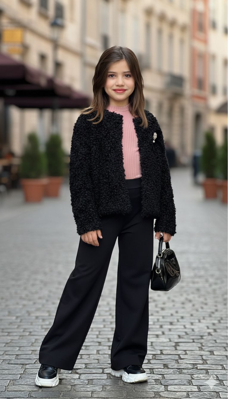 SET FILLE 3 Pièces veste pull pantalon
