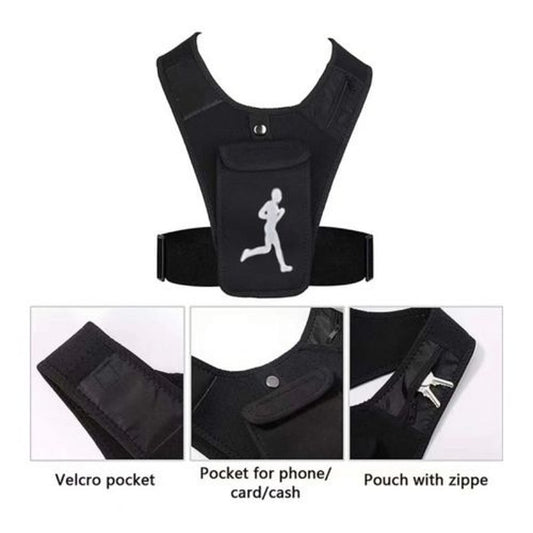 Gilet De Course Respirant Avec Poche De Téléphone Ajustable Unisexe