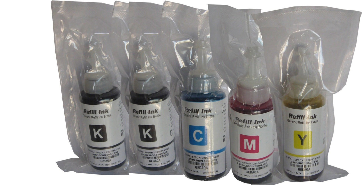 Pack de 5 Bouteilles 100 ML Compatible Epson