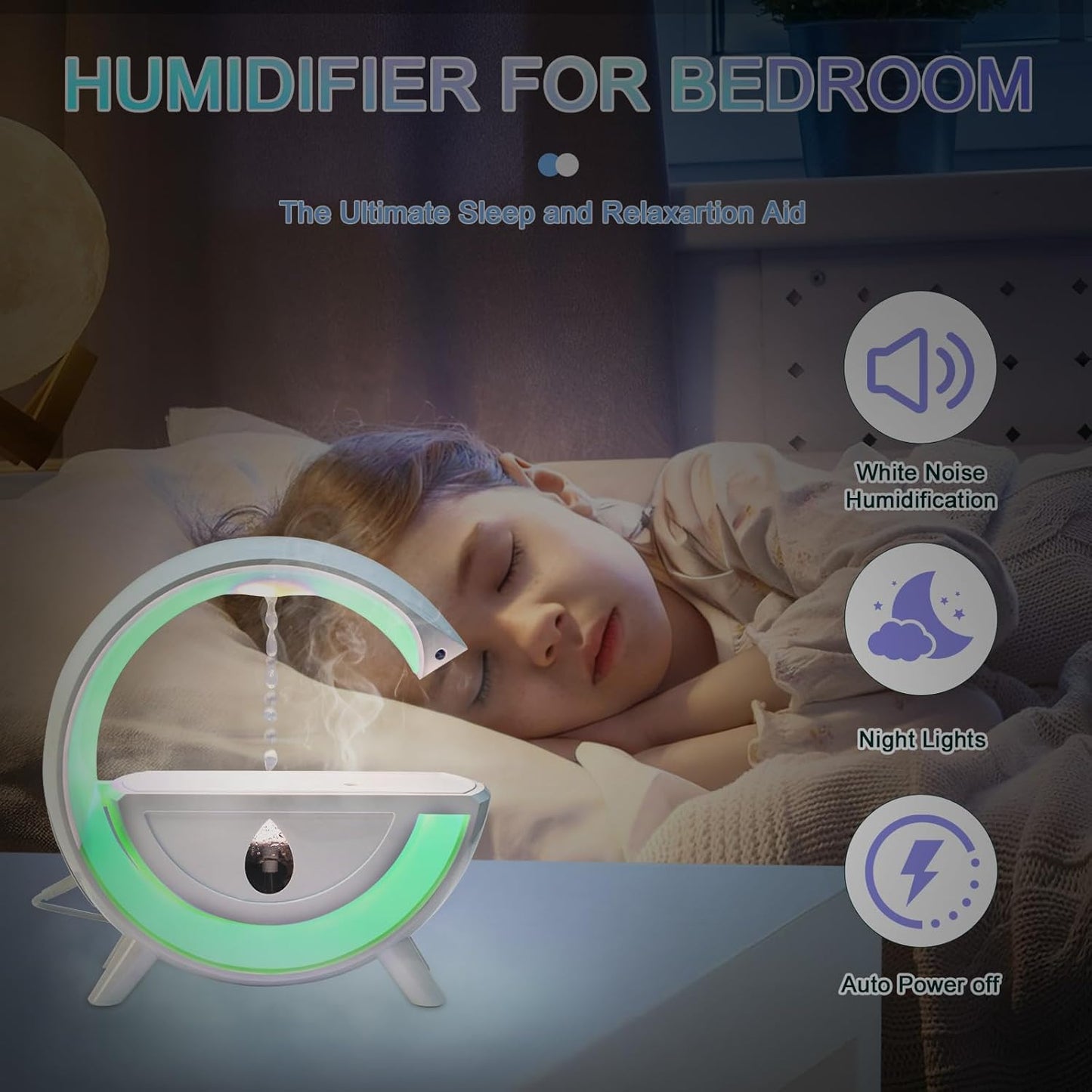 Humidificateur d'air Anti-gravité en Forme de Gouttes d'eau
