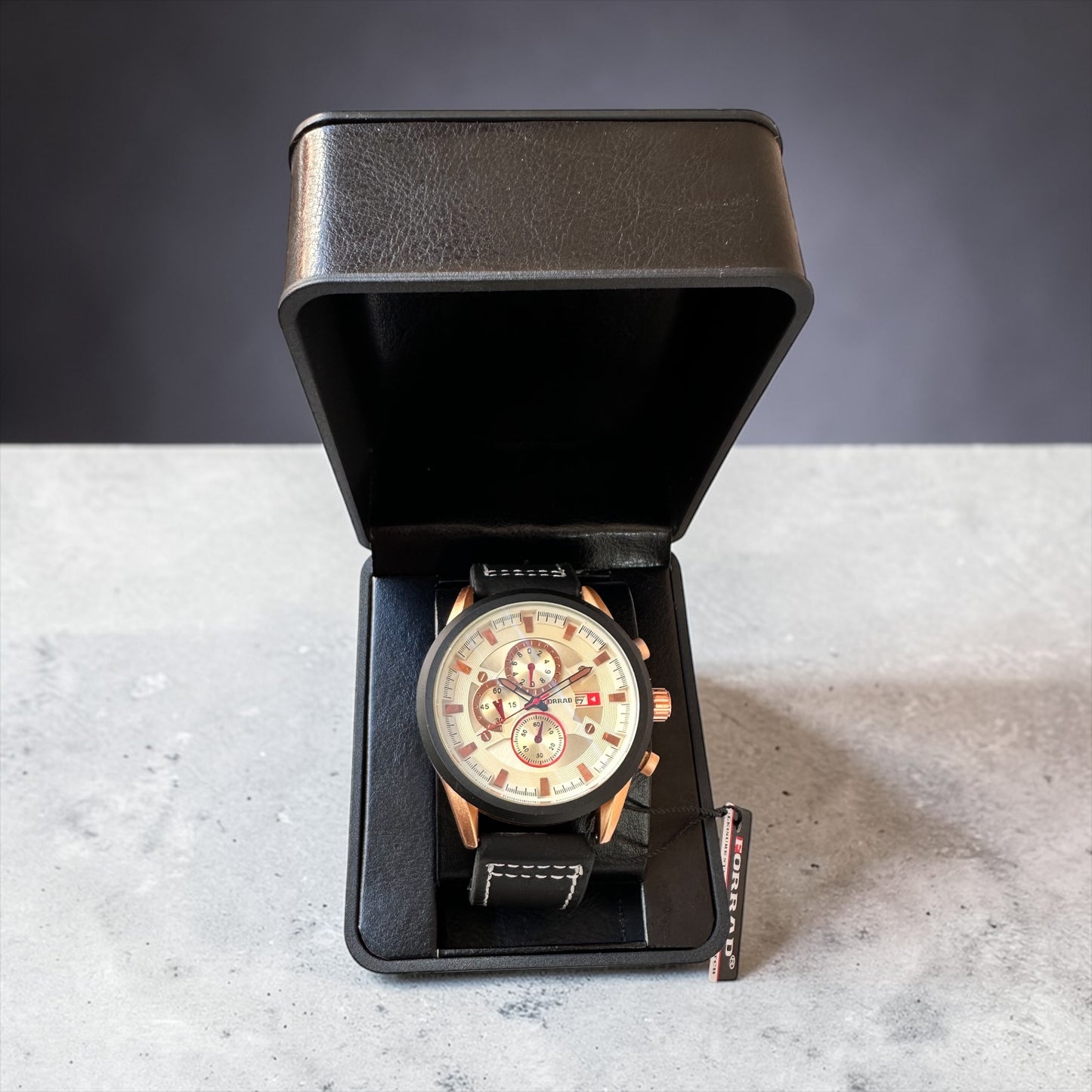 Montre homme FORRAD CUIR AVEC DATEUR